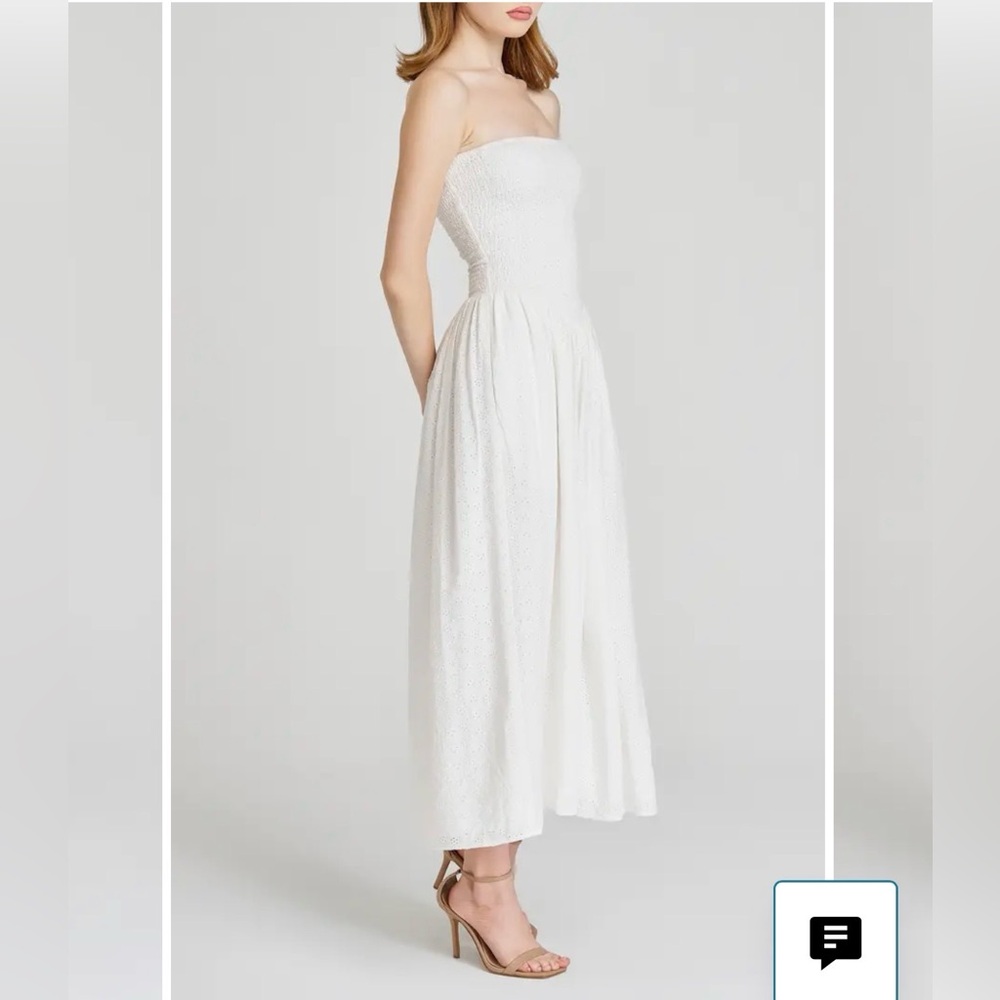 WAYF White Strapless Drop-Wait Dress, Size Small